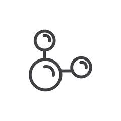 Molecule structure icon Vector logo outline