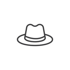 Mens Hat icon Vector logo outline