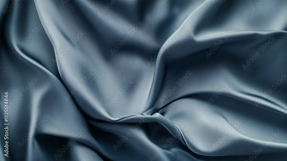 Poster smooth waves of grey silk fabric with gentle folds and soft texture