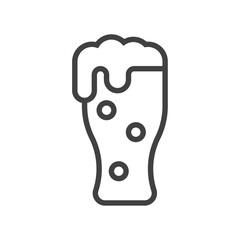 Pint of beer icon Vector logo outline