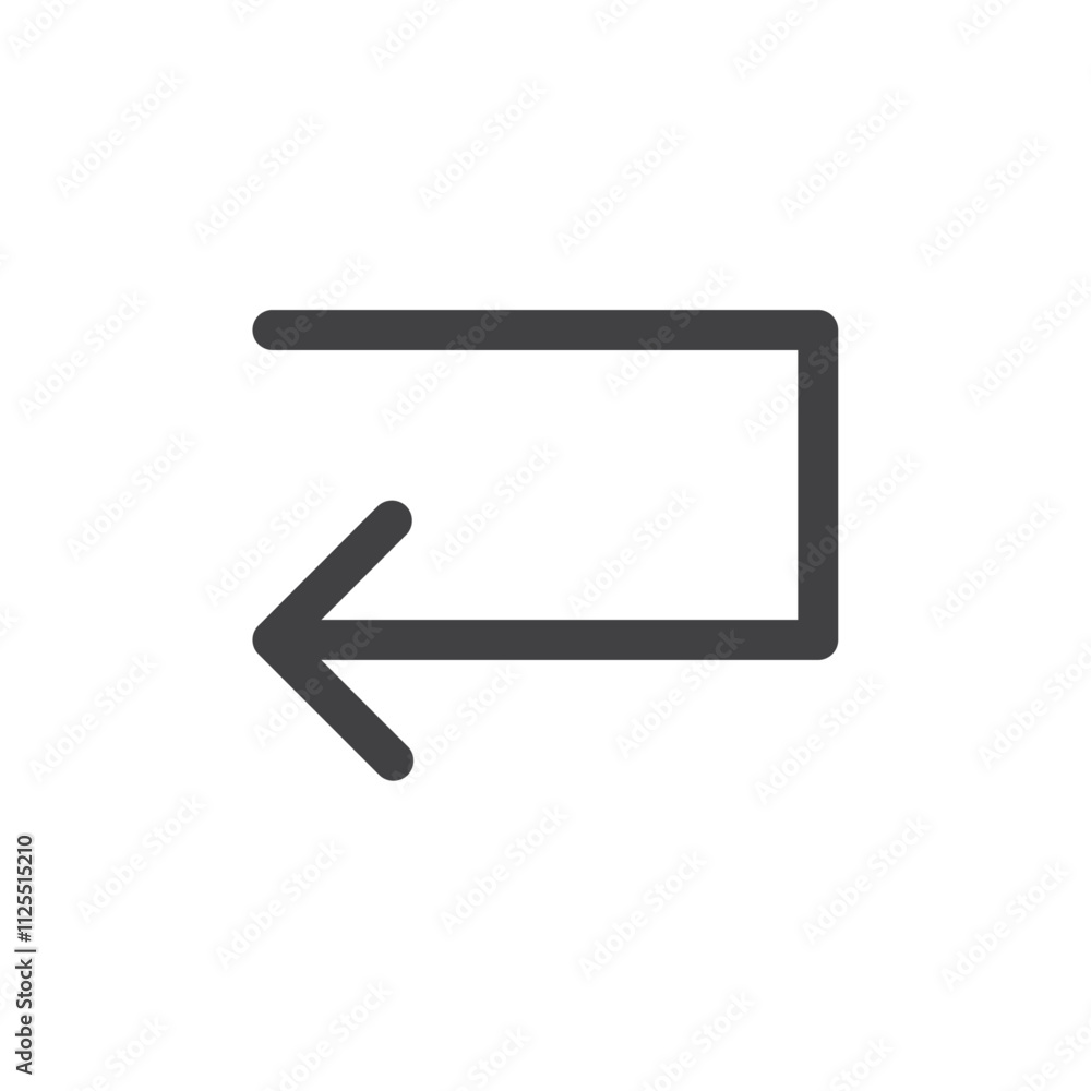 Poster return navigation arrow icon vector logo outline