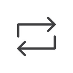 Reverse button icon Vector logo outline