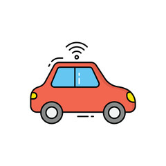 Smart car vector icon