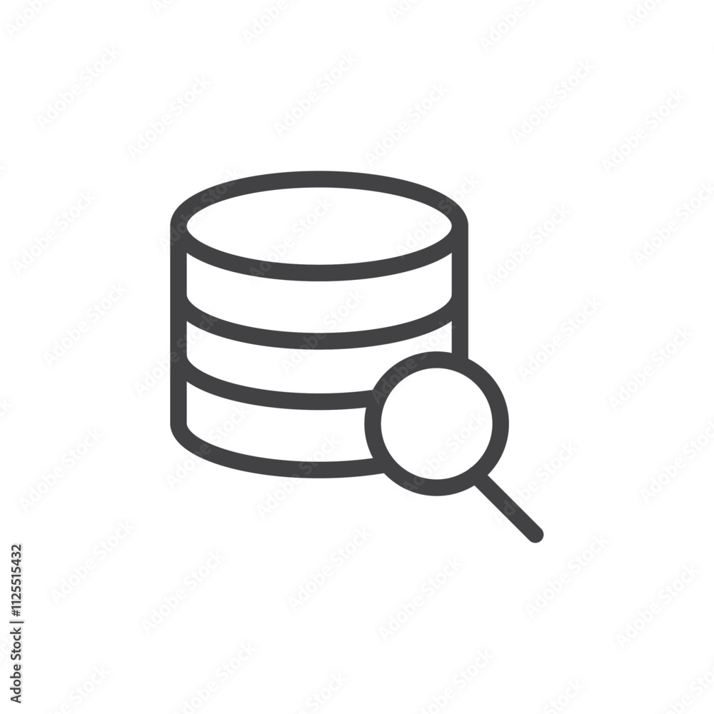 Poster scan database icon vector logo outline