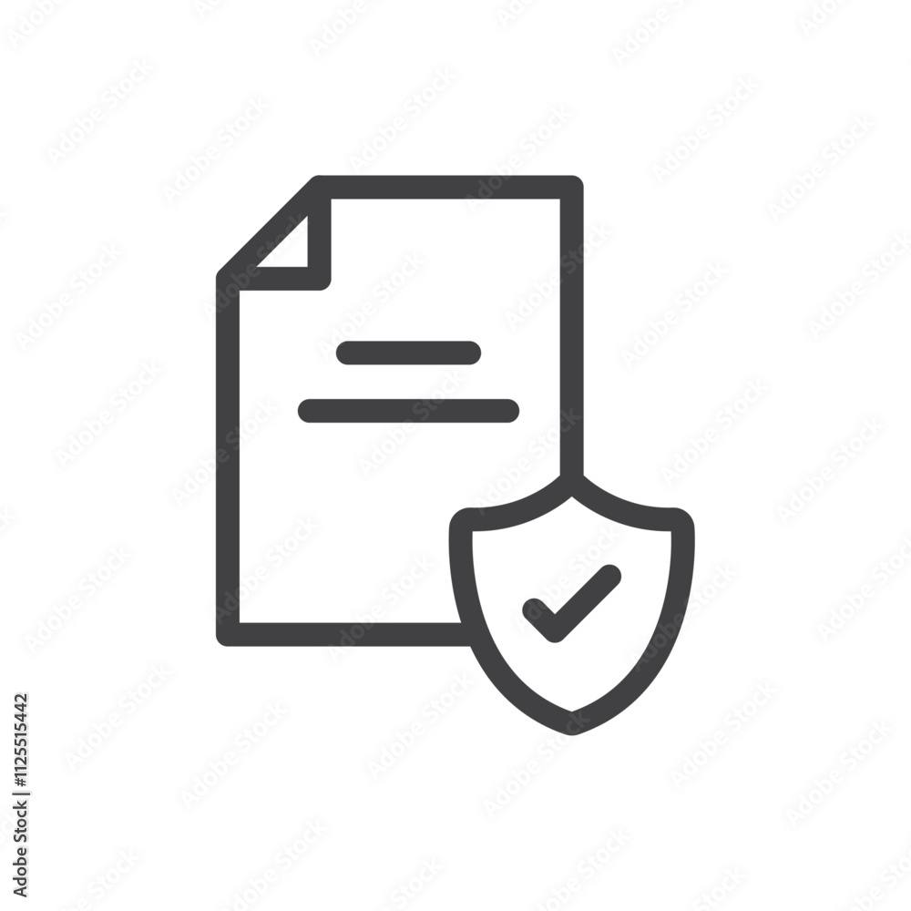 Poster secure verification icon vector logo outline