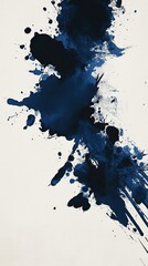 Obraz premium Abstract Ink Splatters in Deep Blue Tones