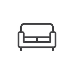 Sofa furniture icon Vector logo outline