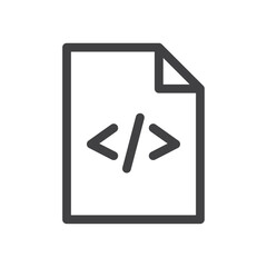 Source code icon Vector logo outline