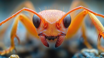 Insect portrait, detailed view of an insect's facial features