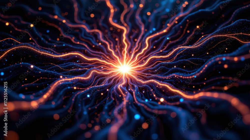 Poster image featuring a vibrant digital illustration of neural network activity with an emphasis on retrie
