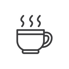 Tea cup line icon Vector logo outline