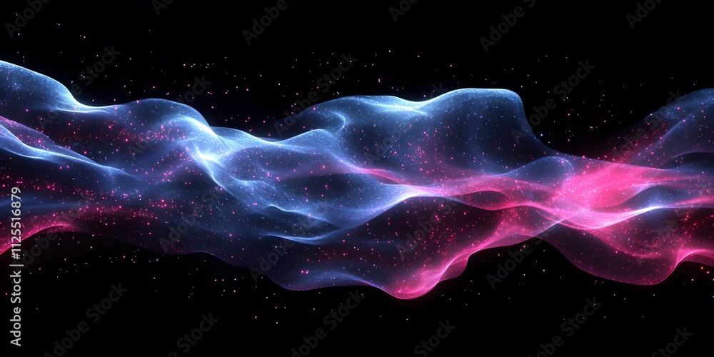 Aufkleber glowing neon wave with soft flowing light and vibrant textured details, creating a captivating and f