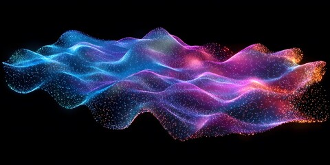 Fototapeta premium Abstract neon curve flowing with vivid colors and dynamic motion, featuring smooth lines and a futuristic digital aesthetic