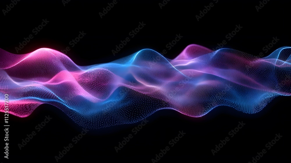 Aufkleber radiant neon light wave with cosmic particle effects and abstract textures creating a visually stunn