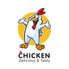 Chicken mascot logo for fast food