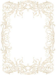 Vintage Baroque rectangular Frames, Victorian Watercolor Borders, Intricate Handmade Ornamental Designs