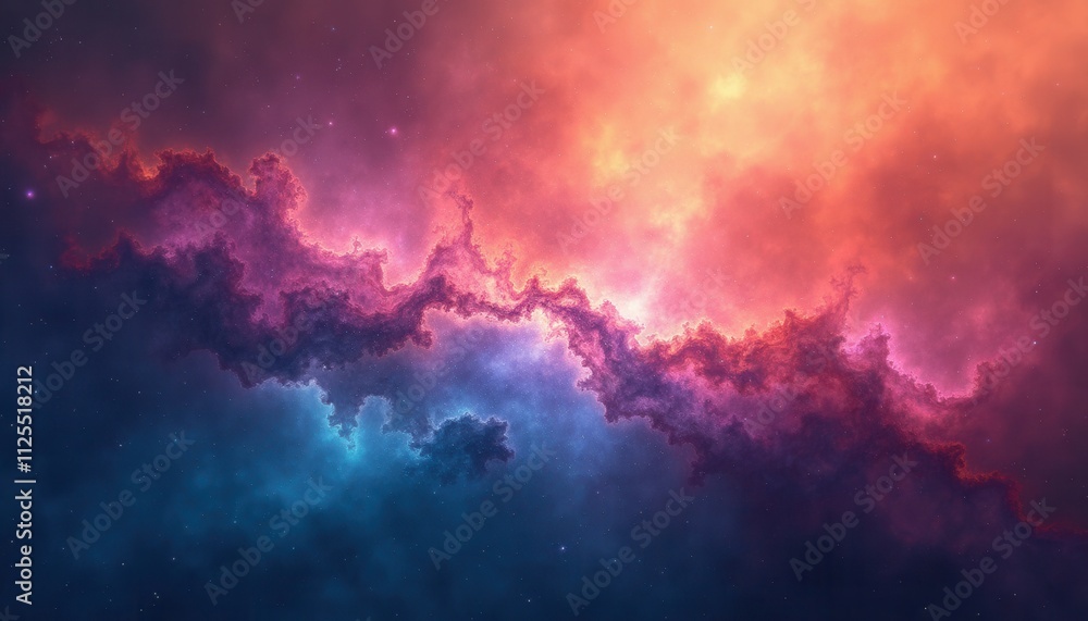 Leinwandbilder gradient colors merged with nebula-like grain patterns to create a cosmic abstract digital canvas