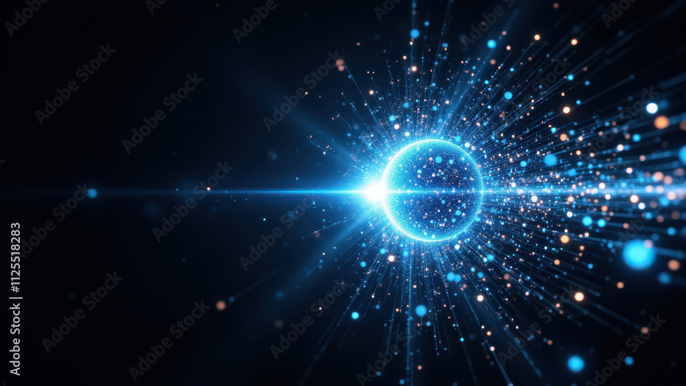 Poster image featuring a stylized rag (retrieval augmented generation) concept with a central glowing orb s