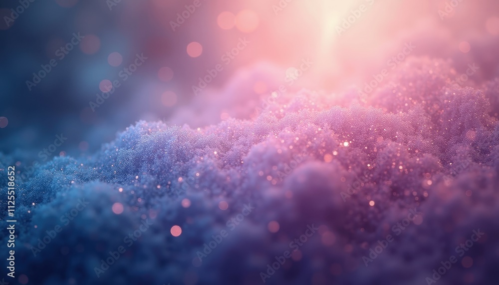 Poster gradient transitions combined with ethereal grain patterns, evoking the magic of a twilight dream