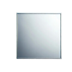 PNG of Minimalist square mirror with a sleek metallic frame on transparent background