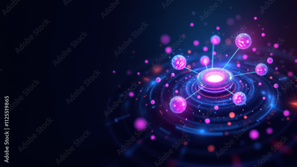 Poster spectral particles radiate from a central point within an ethereal, rag-inspired digital art piece.