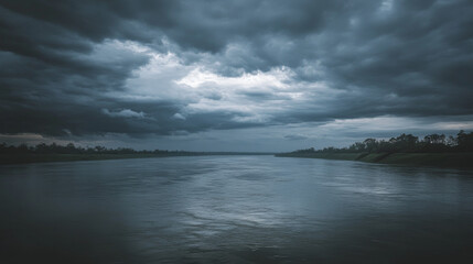 clouds over the lake