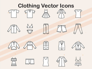 Icons representing clothing and fashion items