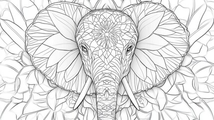 Fototapeta premium An illustration of an elephant amidst lush greenery, suitable for use in environmental or wildlife-themed contexts