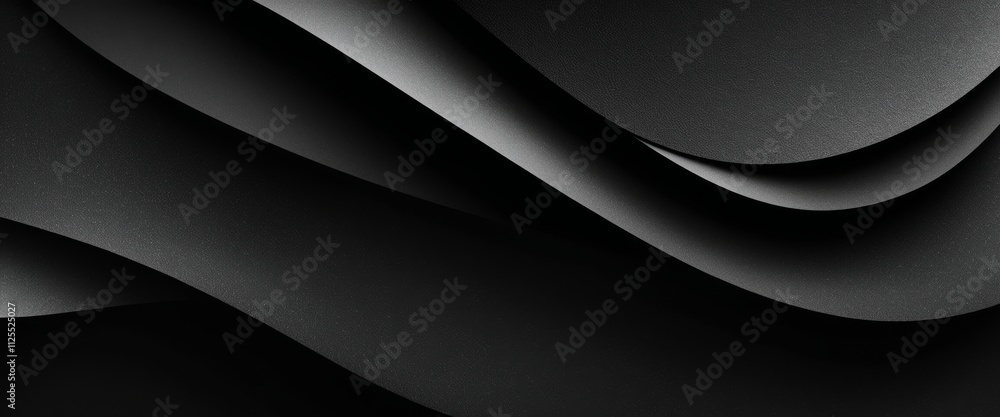 Poster elegant abstract black waves with smooth curves and minimalist design