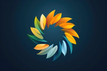 Fototapeta premium Colorful circular logo on a dark background