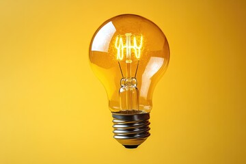 A yellow light bulb with a label featuring the letters YH