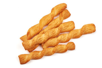 Cheese stick, Breadsticks with cheese, isolated on white background.