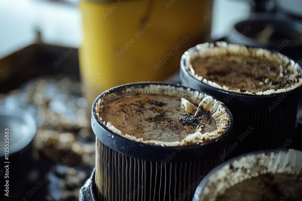 Poster a compact arrangement of three cups filled with various foods, ideal for use in editorial or commerc