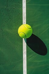 Close-up pelota de tenis aislada, pelota de tenis sobre pista