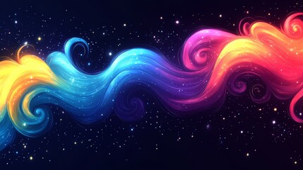 Obraz premium Colorful Abstract Background with Ribbons and Lights