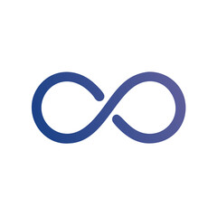 An infinite symbol elegantly displayed on a clean white background, representing eternity and continuity.