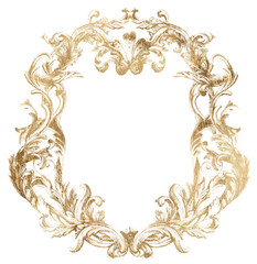 Ornamental luxury golden frame PNG, Baroque Victorian Border, Elegant Invitation Design