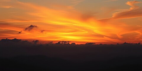 Obraz premium Abstract and vibrant sky with a stunning sunset display, abstract sky, horizon