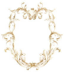 Ornamental luxury golden frame PNG, Baroque Victorian Border, Elegant Invitation Design