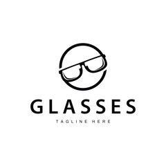 simple design silhouette logo glasses illustration modern fashion style for product brand