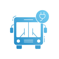 Electric bus vector icon