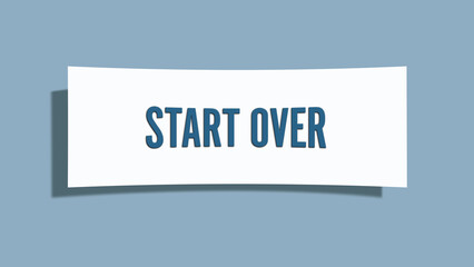 Start over. A card isolated on blue background.