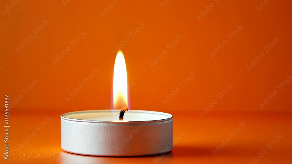 Aufkleber bright candle flame illuminates orange backdrop creating a warm atmosphere ideal for relaxation and 