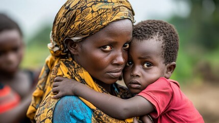 Fototapeta premium A Mother and Child Embrace