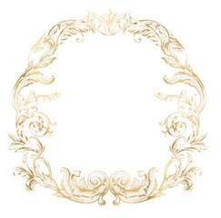 Elegant golden Ornamental Frame PNG, Vintage Border, Classic Victorian Art