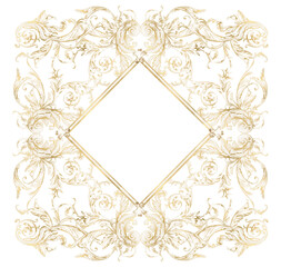 Elegant golden Ornamental Frame PNG, Vintage Border, Classic Victorian Art