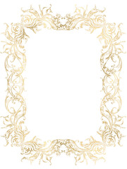 Elegant golden Ornamental Frame PNG, Vintage Border, Classic Victorian Art