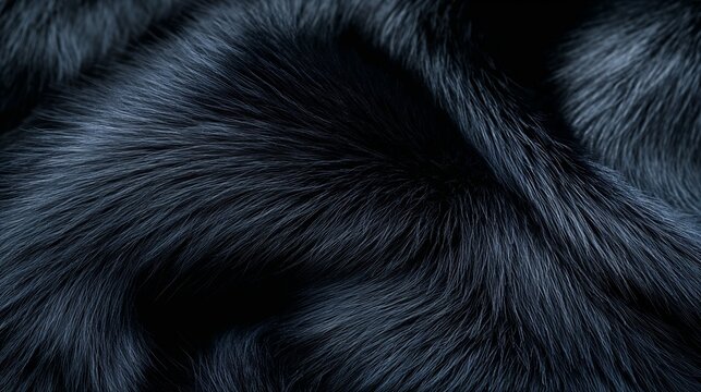 Glossy black sable fur texture, soft and luxurious, elegant background, copy space