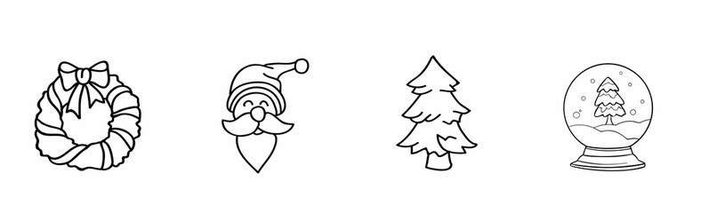 christmas icons set 