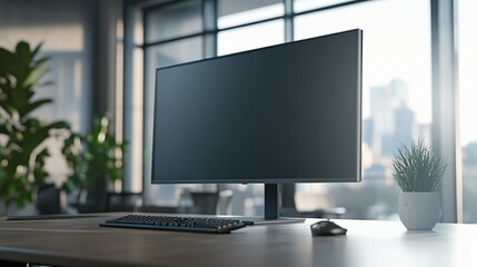 Modern Desktop Computer Setup In A Bright Office